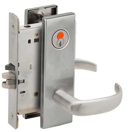 Schlage Grade 1 Storeroom Mortise Lock, 7-Pin SFIC Prep, With Construction Core, 17 Lever, N Escutcheon, Sat L9080H 17N 626